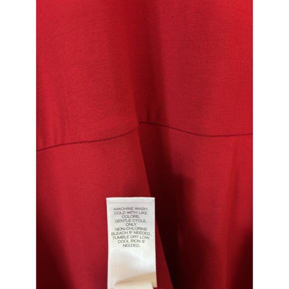 J. Jill Dress Large Womens Red Knee Long Sleeve Stretch Fall Winter Christmas - Picture 10 of 11